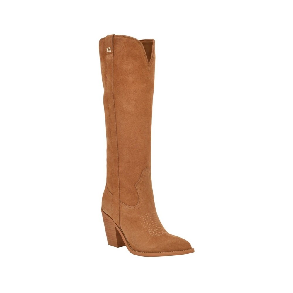 GUESS - Women's Sashan Knee High Boots, Size 10M - Medium Brown Suede 210